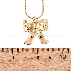 304 Stainless Steel Bowknot Pendant Snake Chain Necklaces for Women&nbsp;NJEW-F354-06G