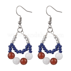 304 Stainless Steel Teardrop Dangle Earrings&nbsp;EJEW-MZ00462-03