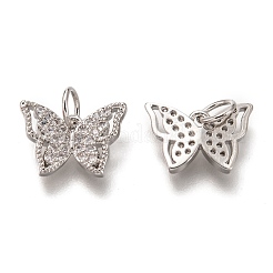 Brass Micro Pave Clear Cubic Zirconia Charms&nbsp;ZIRC-B002-47P