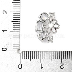 Brass Pave Clear Cubic Zirconia Stud Earring Findings&nbsp;KK-D369-09P
