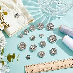 15Pcs 5 Styles 1-Hole Alloy Shank Buttons&nbsp;BUTT-NB0002-10P
