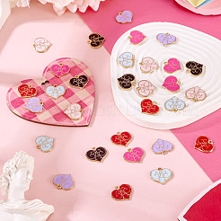 30Pcs 6 Colors Alloy Enamel Pendants&nbsp;ENAM-TA0009-04