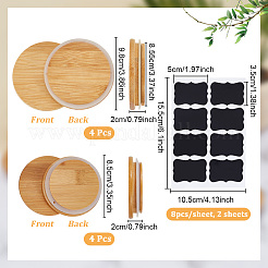 8Pcs 2 Styles Bamboo Bottle Caps&nbsp;AJEW-NB0008-38A