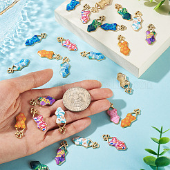 32Pcs 8 Colors Alloy Enamel Pendants&nbsp;ENAM-TA0003-95