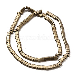 2-Hole Electroplated Synthetic Non-magnetic Hematite Beads Strands&nbsp;G-L613-A01-01D
