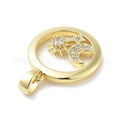 Brass Micro Pave Cubic Zirconia Pendants&nbsp;KK-F877-02G