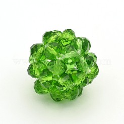 Transparent Glass Crystal Round Woven Beads&nbsp;X-GLAA-A034-4mm-A