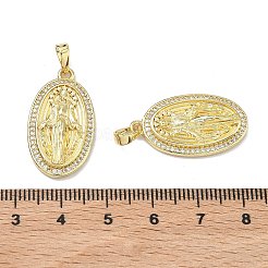 Religion Brass Micro Pave Clear Cubic Zirconia Pendants&nbsp;KK-K420-01A-G
