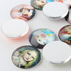 Girl Printed Glass Cabochons&nbsp;GGLA-A002-12mm-PP