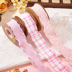 3 Rolls 3 Styles Wrinkle Polyester Ribbon&nbsp;OCOR-TA0002-99B