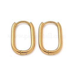 Ion Plating(IP) 304 Stainless Steel Oval Hoop Earrings&nbsp;EJEW-M218-02A-G