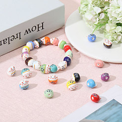 30Pcs 15 Colors Handmade Porcelain Beads&nbsp;PORC-CA0001-21