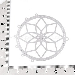 201 Stainless Steel Hollow Ring with Flower Chandelier Component Links&nbsp;STAS-N121-03P
