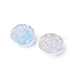 Spray Painted Transparent Glass Beads&nbsp;GLAA-D038-01F