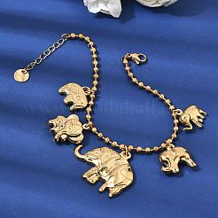 316L Surgical Stainless Steel Charm Bracelets&nbsp;BJEW-D454-02G