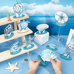Wood Sea Animal Display Decorations&nbsp;DJEW-WH0042-118