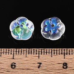 Electroplate Transparent Glass Flower Beads&nbsp;GLAA-T030-04-01