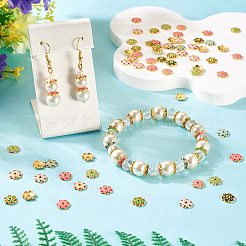 160Pcs 8 Colors Alloy Enamel Bead Caps&nbsp;FIND-TA0008-38