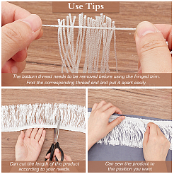 10 Yards Polyester Tassel Lace Ribbons&nbsp;OCOR-WH0045-23A-01