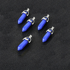 Bullet Imitation Jade Glass Pointed Pendants&nbsp;G-F295-01D