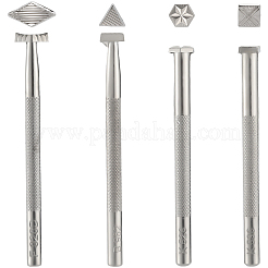 4Pcs 4 Styles DIY Alloy Leather Carving Embossing Tool&nbsp;FIND-BBC0004-28