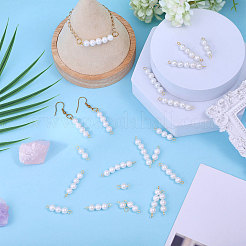 30Pcs 5 Styles Round Shell Pearl Connector Charms&nbsp;PALLOY-CA00023