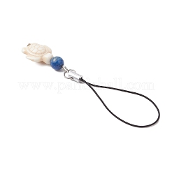 Dyed Synthetic Turquoise Tortoise Mobile Straps&nbsp;HJEW-JM03761
