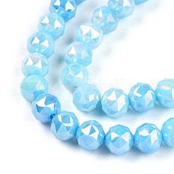 Anti-Tarnish Electroplate Glass Beads Strands&nbsp;X-GLAA-N010-8mm-01