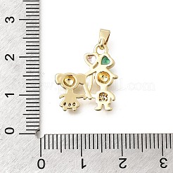 Valentine's Day Brass Colorful Cubic Zirconia Pendants&nbsp;KK-B187-24G
