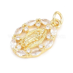 Religion Brass Micro Pave Clear Cubic Zirconia Pendants&nbsp;KK-D258-38G-06