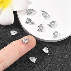 SHEGRACE Brass Pave Clear Cubic Zirconia Teardrop Chandelier Component Links&nbsp;XGRQ2O074-428P