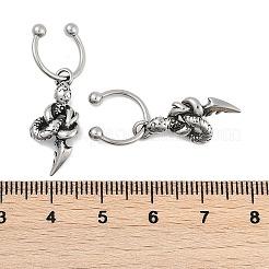 Snake 316 Surgical Stainless Steel Dangle Half Hoop Earrings for Women&nbsp;EJEW-G416-50AS