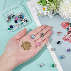 30Pcs 10 Colors Druzy Resin Drawing Pins&nbsp;AJEW-BM0001-04