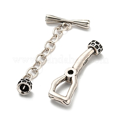 Eco-Friendly Brass Pave Clear Cubic Zirconia Toggle Clasps with Extended Chains&nbsp;KK-M258-10AS