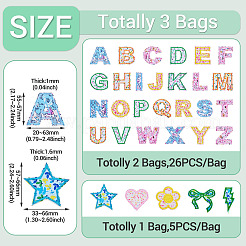 3 Bags Polyester Embroider Self-adhesion Thread Iron on/Sew On Patches&nbsp;PATC-TA0001-52