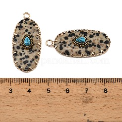 Natural Dalmatian Jasper & Synthetic Turquoise Carved Pendants&nbsp;GG-CBA5963-02C