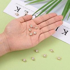 Flower Brass Micro Pave Cubic Zirconia Links&nbsp;ZIRC-L054-09KCG-NR