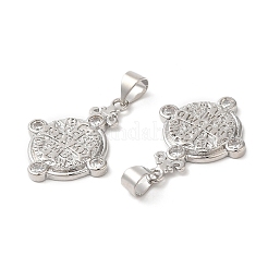 Brass Micro Pave Cubic Zirconia Pendants&nbsp;KK-M246-42P