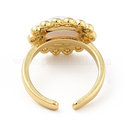 Acrylic Sun with Evil Eye Open Cuff Ring&nbsp;RJEW-B042-07G-01