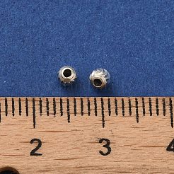925 Sterling Silver Corrugated Round Spacer Beads&nbsp;X-STER-K178-02D-S