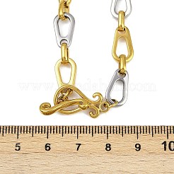 Two Tone 304 Stainless Steel Teardrop Link Chain Necklaces&nbsp;NJEW-C092-02GP