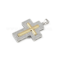 Brass Micro Pave Cubic Zirconia Pendants&nbsp;KK-S528-04GP