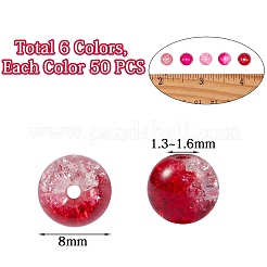 300Pcs 6 Colors Spray Painted Crackle Glass Beads&nbsp;CCG-SZ0001-11A