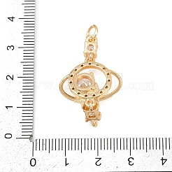 Brass Micro Pave Cubic Zirconia Pendants&nbsp;KK-K407-48G