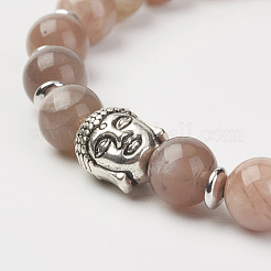 Natural Multi-Moonstone Stretch Bracelets&nbsp;BJEW-JB02815-01