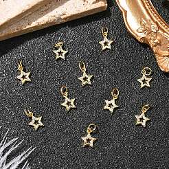 10Pcs Brass Micro Pave Cubic Zirconia Charms&nbsp;ZIRC-YW0001-33