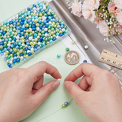560Pcs 7 Colors Baking Paint Pearlized Glass Pearl Round Bead&nbsp;HY-AR0001-15A