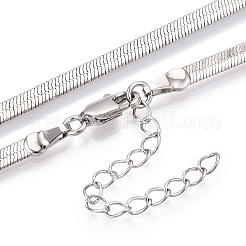Brass Flat Snake Chain Necklaces for Women Men&nbsp;NJEW-N054-04P