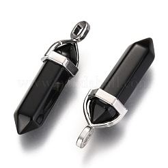 Natural Black Obsidian Double Terminated Pointed Pendants&nbsp;X-G-F295-04K