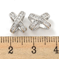 Brass Micro Pave Clear Cubic Zirconia Beads&nbsp;KK-L211-001P